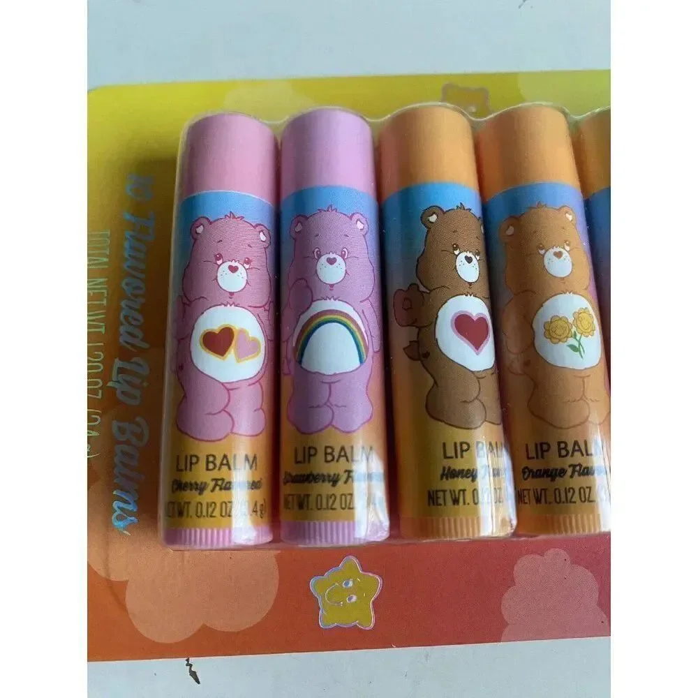 Taste Beauty CARE BEARS 10 Flavored Lip Balms Set Cherry Honey‎ Vanilla NEW